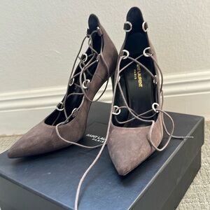 Saint Laurent Lace Up Heels Size 39.5 or 9.5